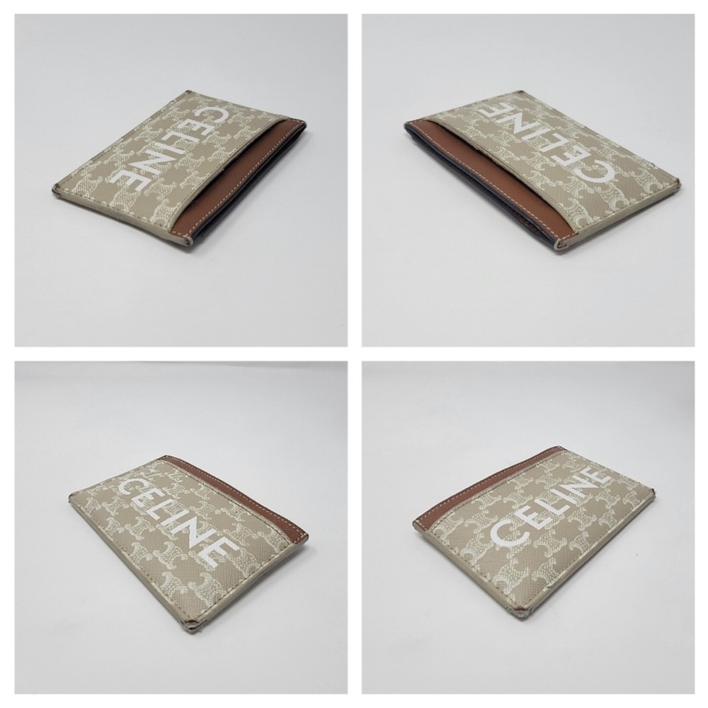 Celine Triomphe Card Holder in Coated Canvas and Calfskin.in EUC - Picture 8 of 9